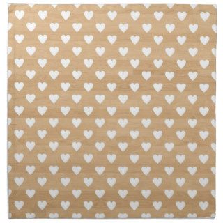 Retro hearts wood background girly heart pattern printed napkin