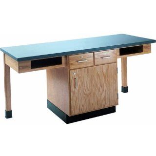 Double Faced Science Table with Book Compartments, Drawers & Cabinets : Office Storage Supplies : Office Products