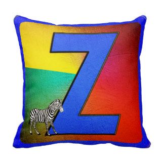 Alphabet Letter Z Throw Pillows