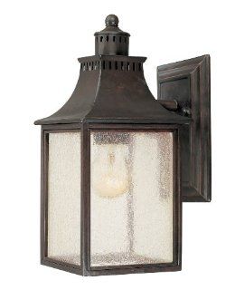 Savoy House Lighting 5 254 25 Monte Grande Collection 1 Light Outdoor Wall Mount 11.5 Inch Lantern, Slate with Pale Cream Seeded Glass   Wall Porch Lights  
