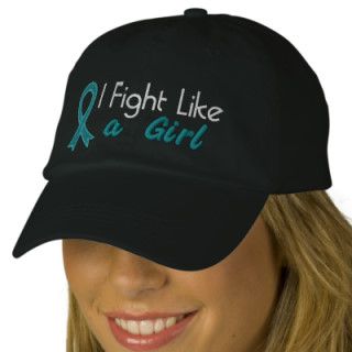 Ovarian Cancer I Fight Like a Girl Embroidered Hat