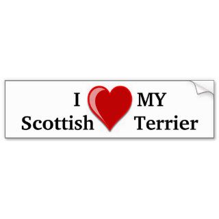 I Love (Heart) My Scottish Terrier Dog Gifts Bumper Stickers