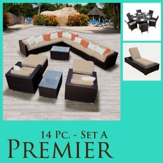 Premier 22 Piece Outdoor Wicker Patio Furniture Set 14ap60k : Outdoor And Patio Furniture Sets : Patio, Lawn & Garden