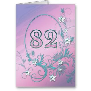 82nd Birthday card with diamond stars