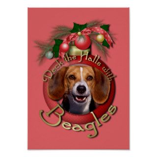 Christmas   Deck the Halls   Beagles Poster