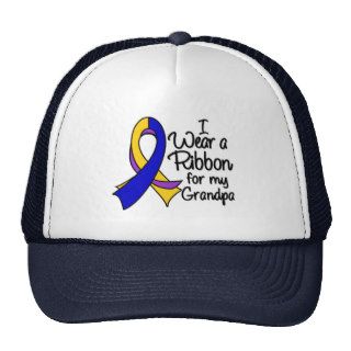 Grandpa   Bladder Cancer Ribbon Mesh Hats