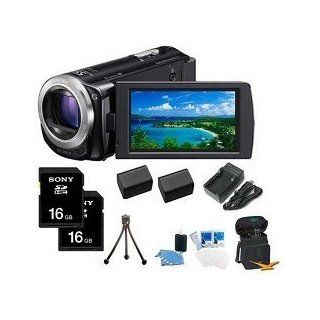 Sony HDR CX260V HDR CX260V/B HDRCX260VB High Definition Handycam 8.9 MP Camcorder with 30x Optical Zoom and 16 GB Embedded Memory (Black) + 16GB High Speed SDHC Cards (Qty 2) + High Capacity Batteries (Qty 2)+ Rapid AC/DC Charger+ More : Flash Memory Camco