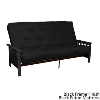 Epicfurnishings Provo Queen size Mission style Inner Spring Mattress Futon Set Black Size Queen