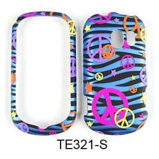 Trans. Design. Colorful Peace Signs on Blue Zebra: Cell Phones & Accessories