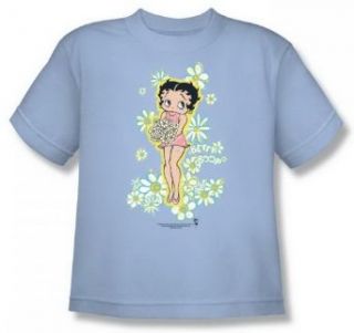 Boop Flowers Youth Light Blue T Shirt BB645 YT: Fashion T Shirts: Clothing