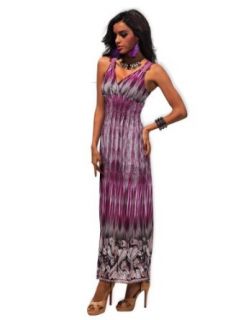 Amour  New Sexy Green/ Red/ Purple Boho Tank Long Summer Sun Dress Gypsy Beach Casual Wear (Purple): Adult Exotic Dresses: Clothing