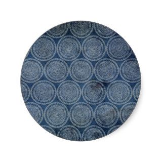 JSbC  DARK BLUE NAVY DECORATIVE CIRCLES PATTERN BA Sticker