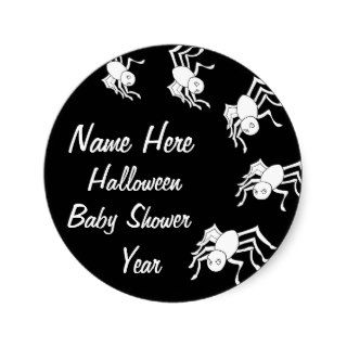 Halloween Spider Baby Shower Round Stickers