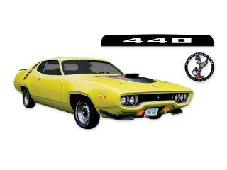 1971 Plymouth Road Runner 440 COMPLETE REFLECTIVE Decals Stripes Kit   REFLECTIVE BLACK: Automotive