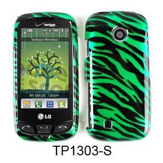 CELL PHONE CASE COVER FOR LG BEACON / ATTUNE UN270 TRANS GREEN ZEBRA PRINT: Cell Phones & Accessories