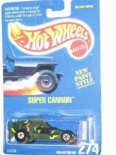 #274 Super Cannon Basic Wheels White Collectible Collector Car Mattel Hot Wheels 1:64 Scale: Toys & Games