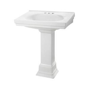Foremost Structure Suite 20 5/80 in. Pedestal Sink Basin in White F 1950 4WH