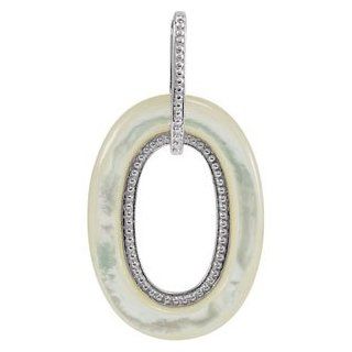 Genuine Mother Of Pearl Pendant Sterling Silver 31.00X22.00mm Genuine Mother Of Pearl Pendant: Jewelry
