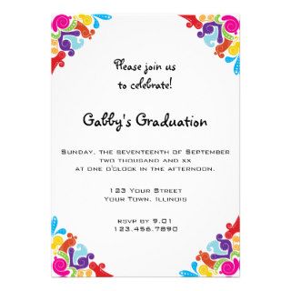 Floral Corners Graduation Party Invitation