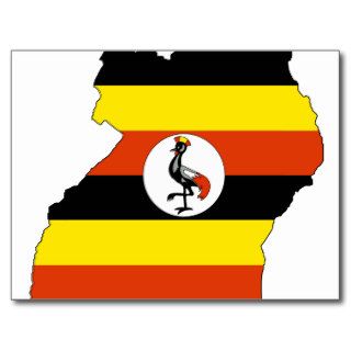 Uganda flag map postcard