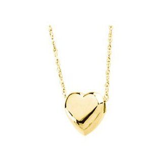 Ann Harrington Jewelry 14k Yellow Gold 6 X 6 mm Heart Pendant Slide 18" Rope Chain Necklace: Jewelry