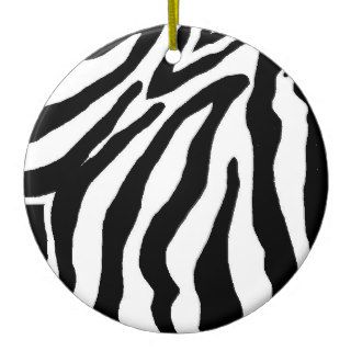 Black and White Zebra Print Christmas Ornament