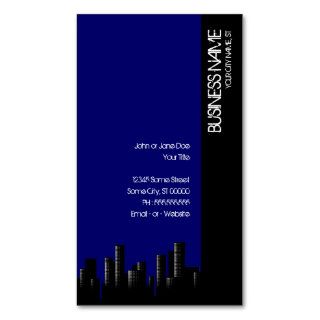 dark blue cityscape business card template