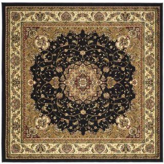 Safavieh LNH329A Lyndhurst Collection Black and Ivory Square Area Rug, 6 Feet  