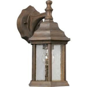 Illumine 1 Light Outdoor Desert Stone Lantern with Clear Seeded Glass Panels CLI FRT1725 01 09