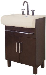 American Imaginations 503 American Birch Wood Vanity with Soft Close Doors and Biscuit Ceramic Top, 24 Inch W x 35 Inch H   Shelving Hardware  