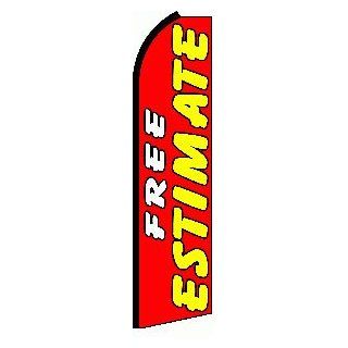 NEOPlex   "Free Estimate Extra Wide" Swooper Feather Flag  Business And Store Signs 