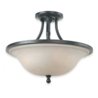 Royce Lighting RSF2247/3 46 Valhalla Semi Flush Mount Heirloom Bronze with Cream Snow Globe   Close To Ceiling Light Fixtures  