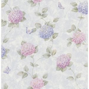 Brewster 56 sq. ft. Hydrangea Floral Wallpaper DISCONTINUED 149 63834