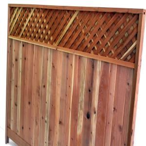 Mendocino 6 ft. x 8 ft. Redwood Lattice Top Fence Panel 01337