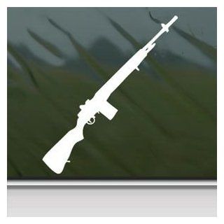 M14 Rifle 7 White Sticker Decal Car Window Wall Macbook Notebook Laptop Sticker Decal   Decorative Wall Appliques  