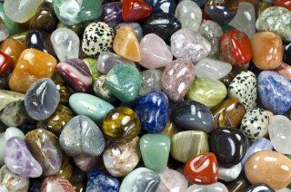 Hypnotic Gems Materials: 2 lbs Large Brazilian and African Tumbled Stone Mix   (Choose From 3 Sizes)   Polished Natural Stones including Dalmation Jasper, Rhodonite, Unakite, Carnelian, Amethyst, Sodalite, Tiger Eye, Red Jasper, Hematite, Green Aventurine,
