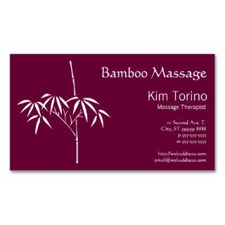 Massage Therapist Japanese Bamboo Business Cards