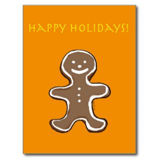 Gingerbread man cookie postcard