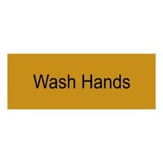 Wash Hands Black on Gold Engraved Sign EGRE 366 BLKonGLD Hand Washing : Business And Store Signs : Office Products