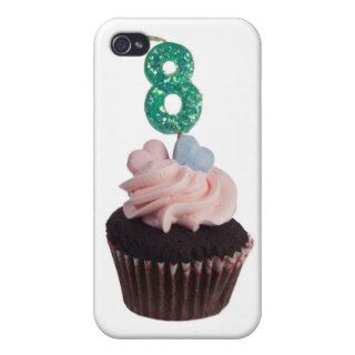 Mini cupcake with candle for eight year old iPhone 4 covers