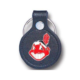 MLB Cleveland Indians Leather Key Chain  Sports Related Key Chains  Sports & Outdoors