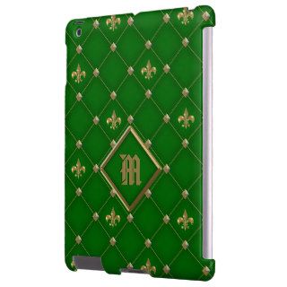 Vintage Fleur de Lis on Deep Dark Green Pattern