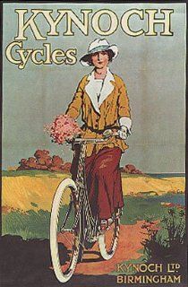 WOMAN RIDING KYNOCH BICYCLE BIKE CYCLES VINTAGE POSTER CANVAS REPRO   Prints