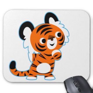 Cute Inquisitive Cartoon Tiger Mousepad