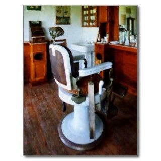 Barber Chair with Cash Register Post Card