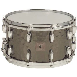 Gretsch Drums Hammered Black Steel Snare Drum (Black Nickel 6.5x14): Musical Instruments