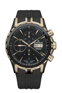 Edox Men's 01113 357RN NIR Grand Ocean Automatic Chronograph Rose gold/black PVD Watch: Watches