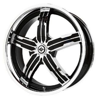 Black Ice Alloys Sigma Black/Chrome Wheel with Spokes and Lip (20x7.5"/5x4.5") Automotive