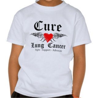 Cure Lung Cancer Tattoo Wings T shirts