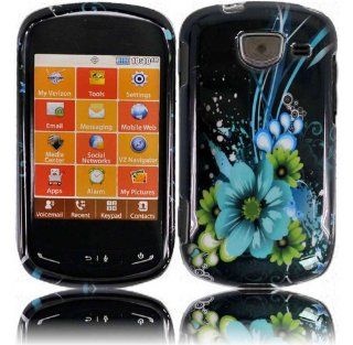 Blue Flower Design Hard Case Cover for Samsung Brightside U380: Cell Phones & Accessories